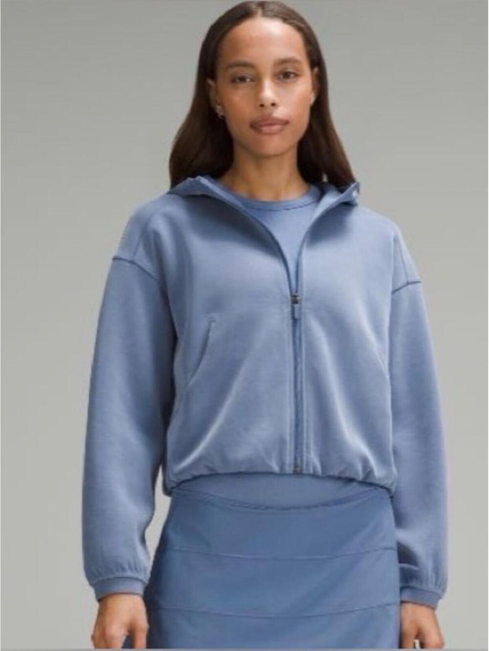 Lululemon Softstreme Full Zip Oasis Blue - Size 10